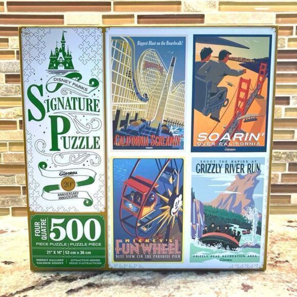 Disney Parks California Adventure Puzzle Set 3 Sealed 500 Pc Family Jigsaw